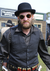 Cowboy Costume Vest and Bowler/Derby hat